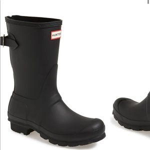 Hunter Original Short Black Rubber Rain Boots size 7,8